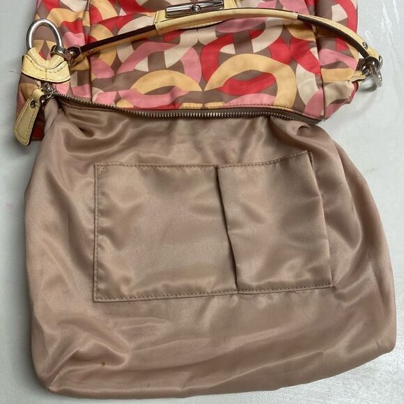 COACH Kristin Satchel Handbag  L1276-F22745 Yellow Pink&Tan READ DESCRIPTION‎ - Picture 6 of 12